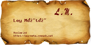 Ley Máté névjegykártya
